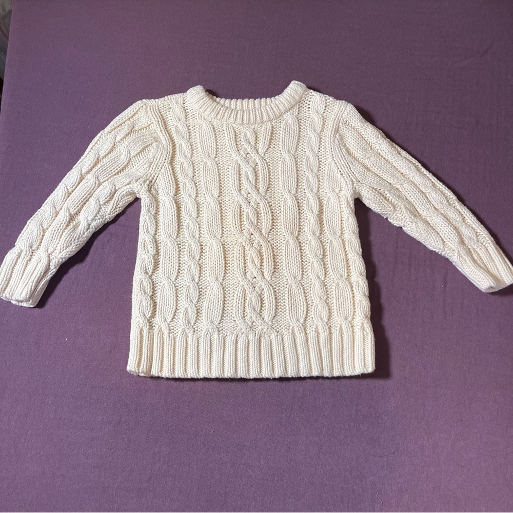 Old Navy Kids Cable Knit Sweater (Off White/Tan) - Boys 18-24 months